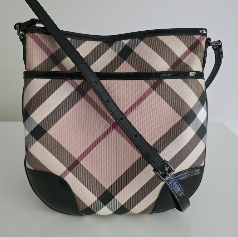 Burberry Dryden Black Patent Leather Crossbody Bag